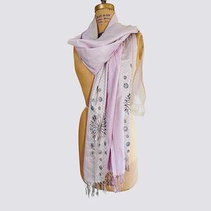 Fraas pink and gray Silk sequined oversized rectangular shawl wrap NWT